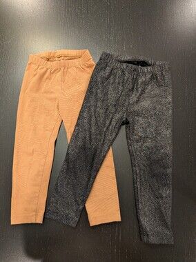 Old Navy Girls' Leggings Set - Tan and Shimmering Black